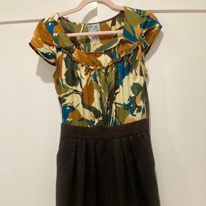 Tabitha/Anthropologie dress with floral silk bodice